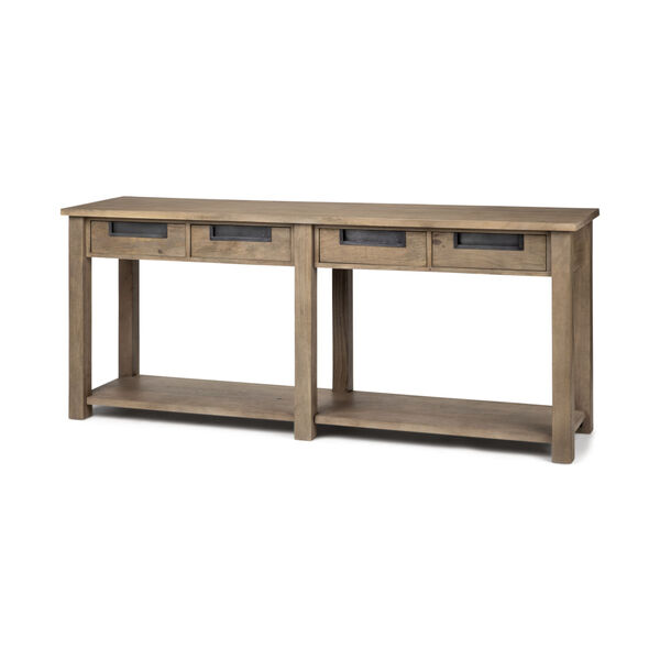 Harrelson III Light Brown Four-Drawer Console Table, image 1