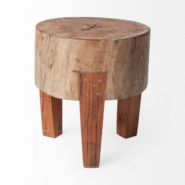 Asco Brown 15-Inch Solid Reclaimed Wood Stool, image 4
