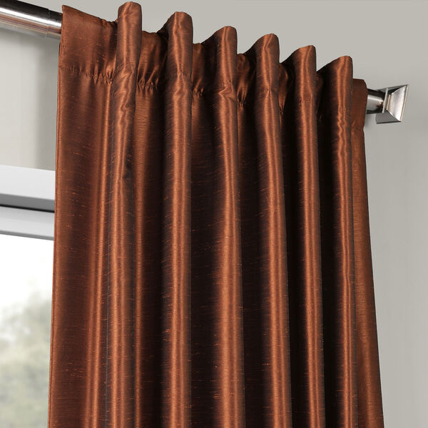 Copper Kettle Vintage Textured Faux Dupioni Silk Single Panel Curtain 50 x 84, image 4