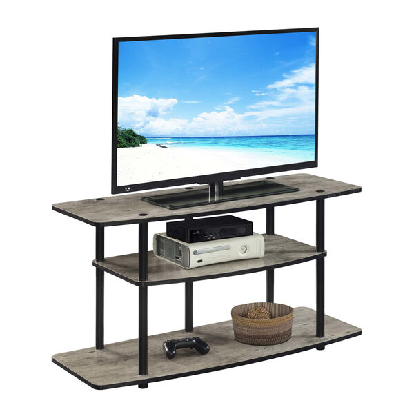 Designs2Go Faux Birch Black Three-Tier Wide TV Stand, image 3