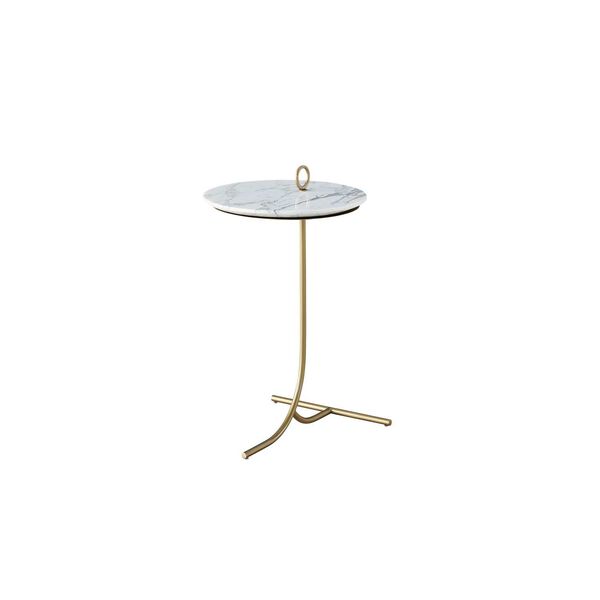 Tranquility White and Gold Accent Table, image 4