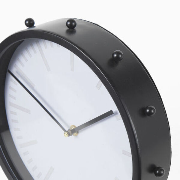 Marian Black Studded Round Table Clock, image 6