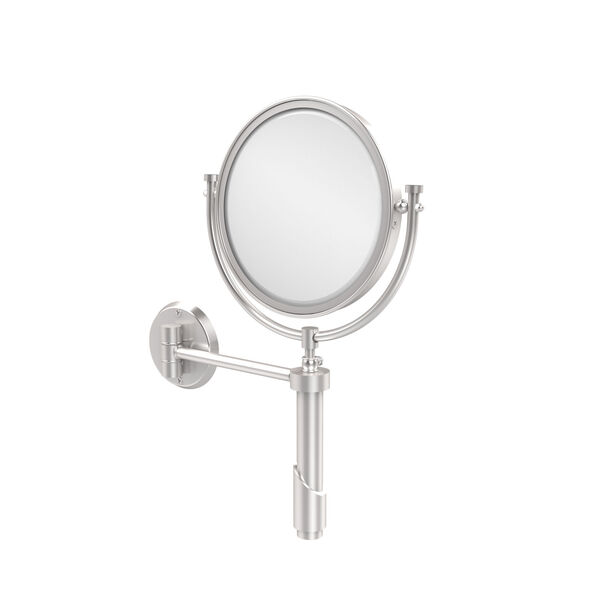 Tribecca Collection Wall Mounted Make-Up Mirror 8 Inch Diameter with 5X Magnification, Satin Chrome, image 1
