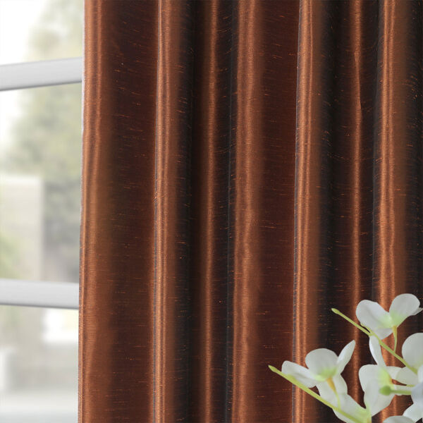 Copper Kettle Vintage Textured Faux Dupioni Silk Single Panel Curtain 50 x 84, image 8
