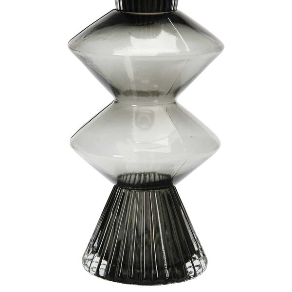 Smoke Glass Fluted Vase, image 3