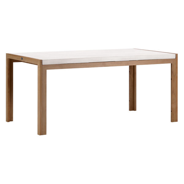 Perpetual Soho Teak and Concrete Dining Table in Ivory White, image 1