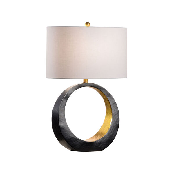 Ophelia Matte Black, Antique Gold and White One-Light Table Lamp, image 1
