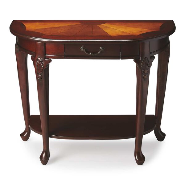 Kimball Cherry Demilune Wood Console Table, image 1