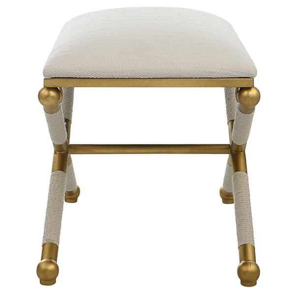 Socialite Gold and White Bench, image 4