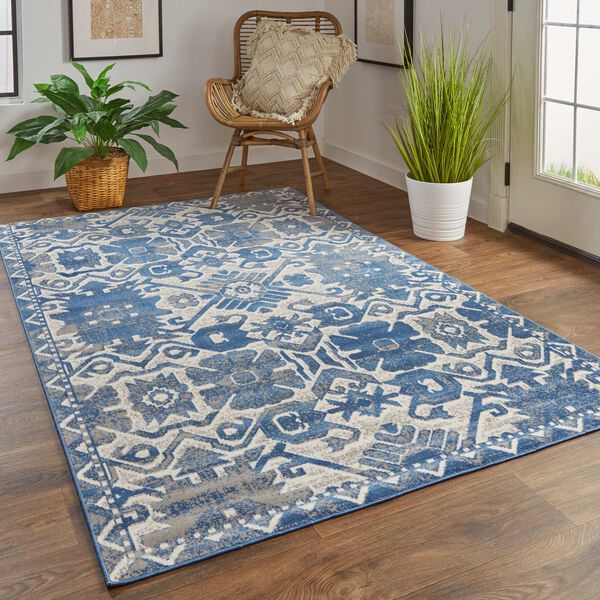 Foster Blue Brown Ivory Rectangular 6 Ft. 5 In. x 9 Ft. 6 In. Area Rug, image 3