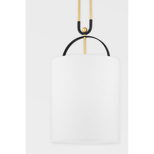 Campbell Hall Aged Brass and Black Brass One-Light Pendant, image 2