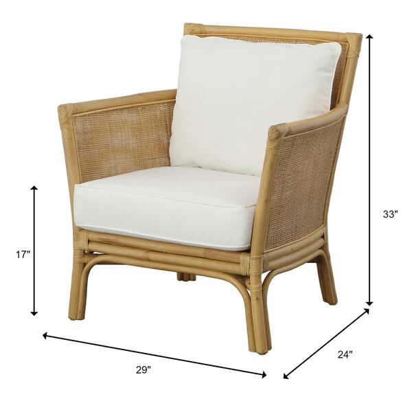Pacific Natural and White Rattan Armchair, image 3