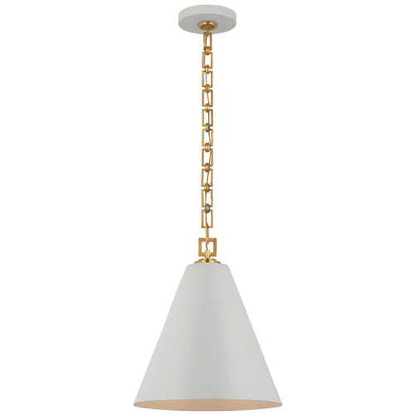 Theo Soft White and Gold 14-Inch One-Light Pendant by Julie Neill, image 1