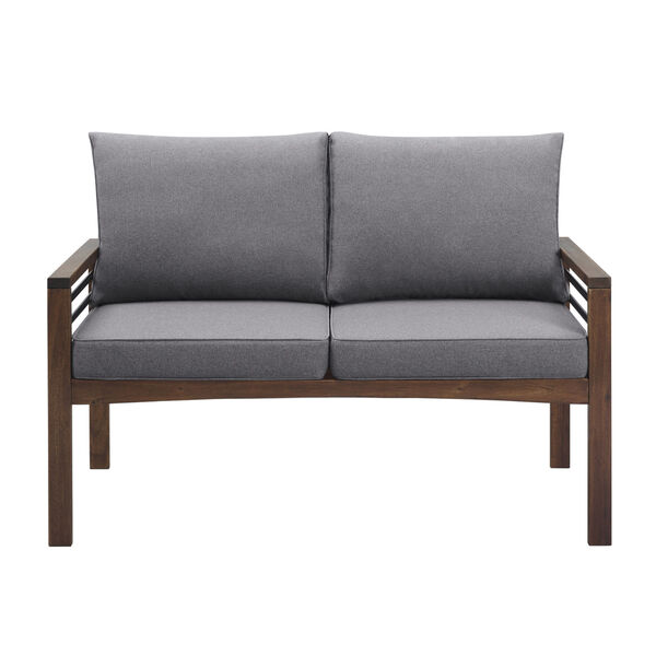 Pearson Gray and Dark Brown Outdoor Loveseat, image 4