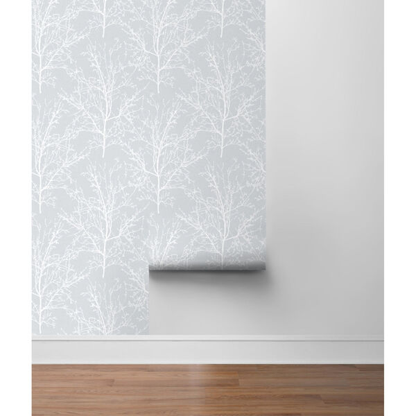 NextWall Gray Tree Branches Peel and Stick Wallpaper, image 6