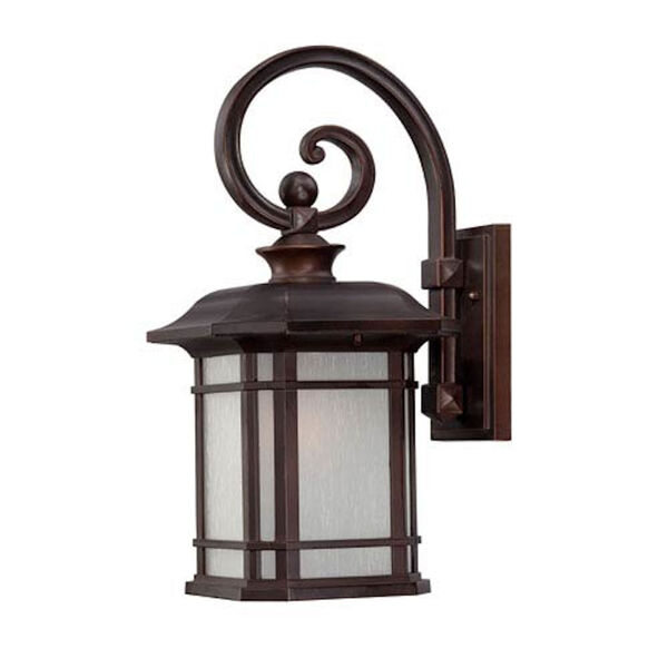 Somerset Architectural Bronze Medium 18.75-Inch Wall Lantern with Frosted Clear Seeded Glass, image 1