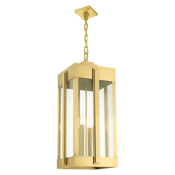 Lexington Natural Brass Four-Light Outdoor Pendant Lantern, image 4
