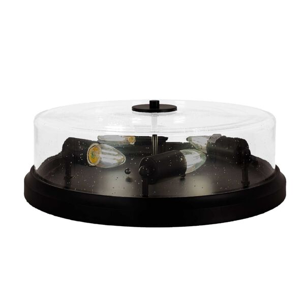 Any Matte Black 17-Inch Four-Light Flush Mount with Clear Bubble Glass, image 1
