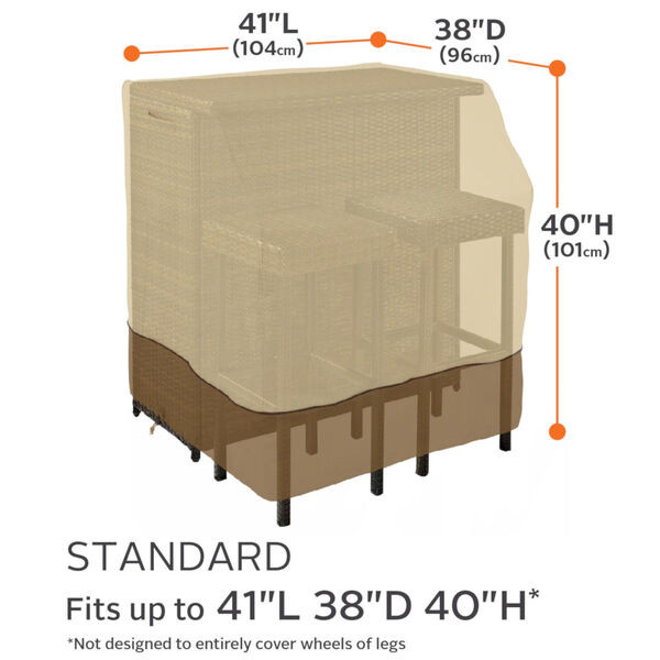 Ash Beige and Brown Outdoor Bar Set Cover, image 4