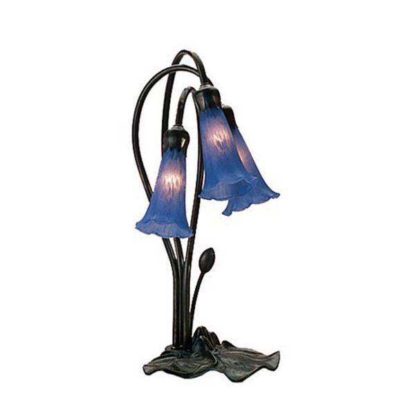 Three-Light Lily Blue Accent Lamp, image 1