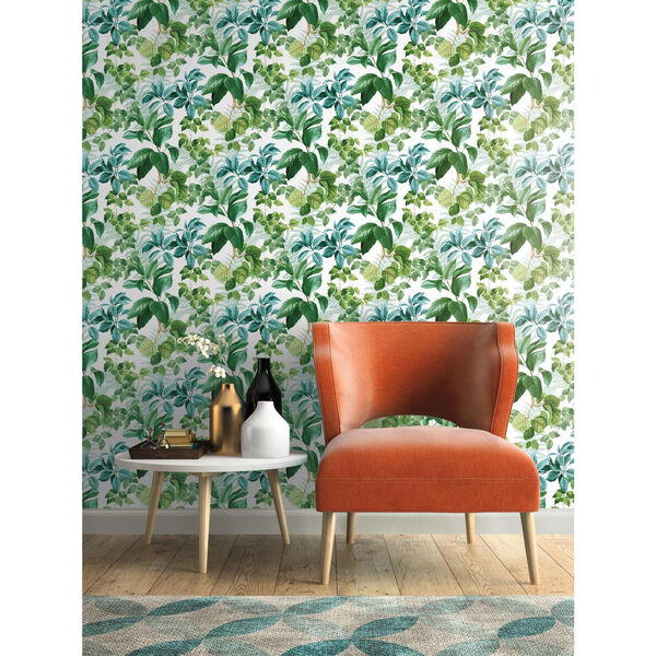 Rainforest Green Leaves Peel and Stick Wallpaper - SAMPLE SWATCH ONLY, image 2