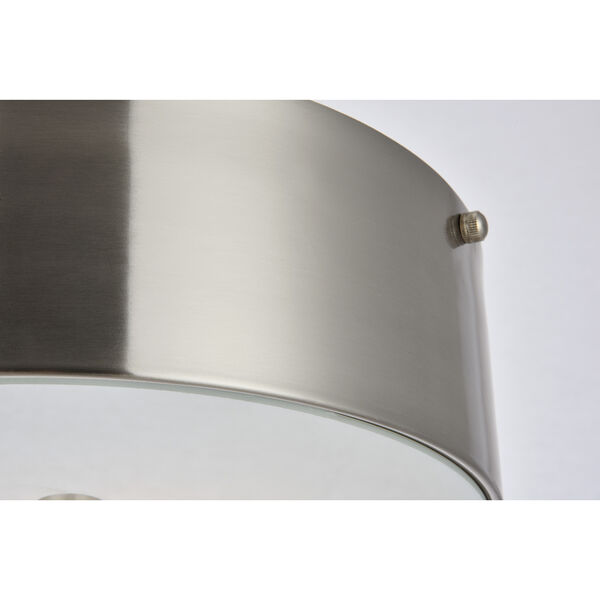 Hazen Burnished Nickel and Frosted White Two-Light Flush Mount, image 6