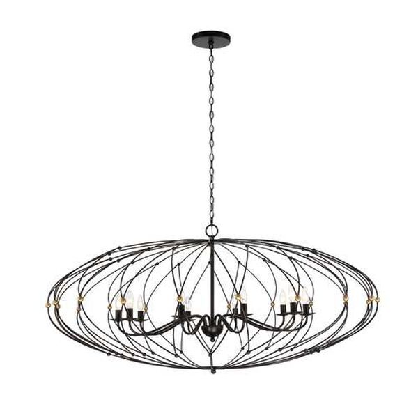 Zucca English Bronze and Antique Gold 10-Light Chandelier, image 1