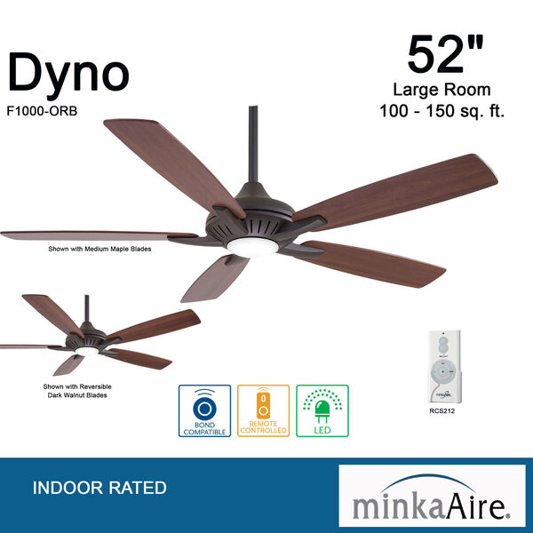 Dyno Oil Rubbed Bronze LED 52-Inch Ceiling Fan, image 7