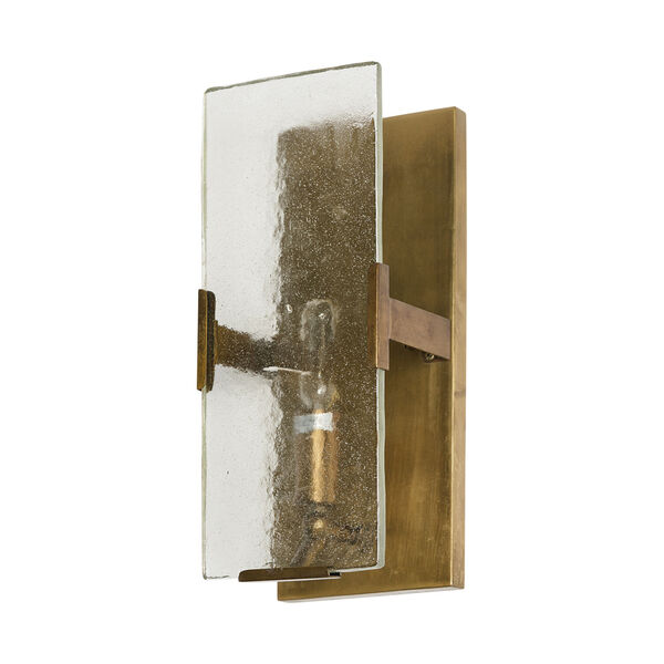 Gruber Brass One-Light Rectangular Wall Sconce with Frosted Glass, image 1