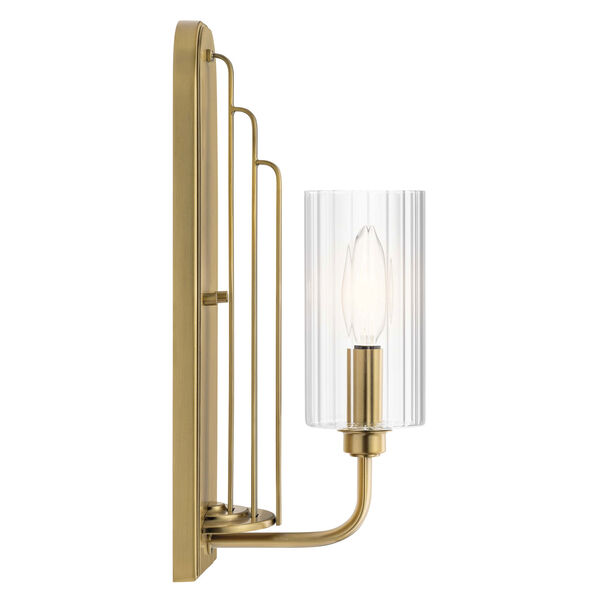 Kimrose Brushed Natural Brass One-Light Wall Sconce, image 3