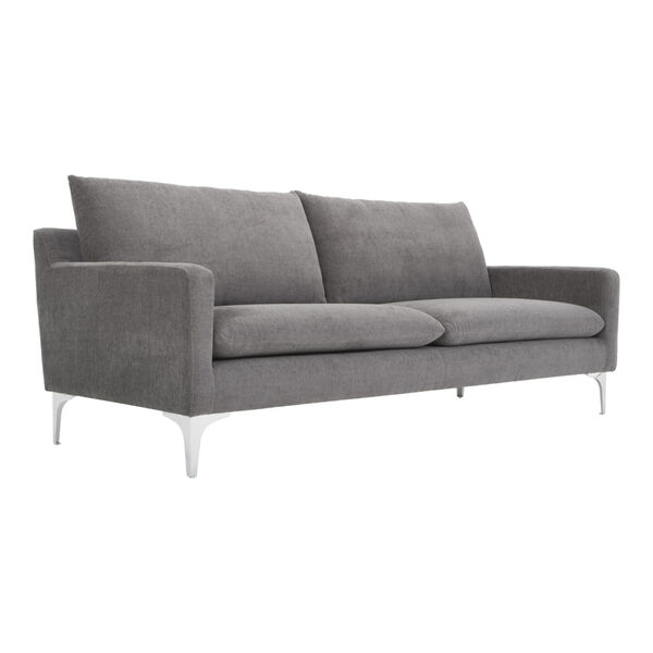 Paris Anthracite and Silver 4-Seater Sofa with Foam Cushion, image 2