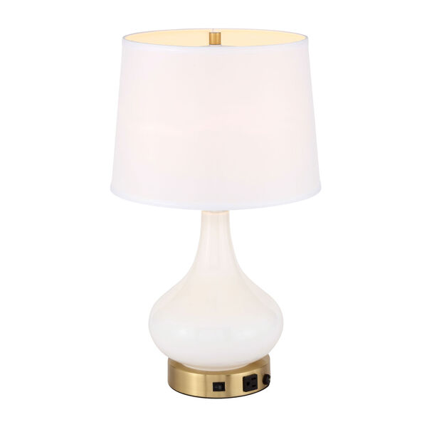Alix Brushed Brass and White One-Light Table Lamp, image 6
