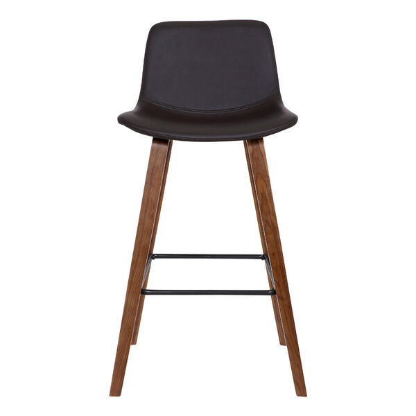 Maddie Walnut and Brown 26-Inch Counter Stool, image 2