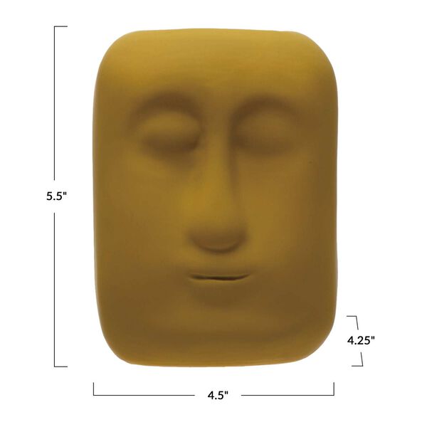 Yellow Stoneware Planter with Face, image 5