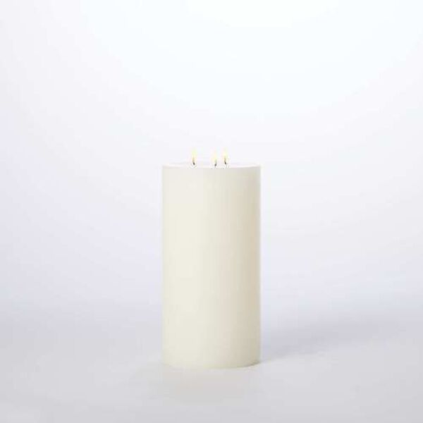 3-Wick Unscented Pillar Candle - 6 x 12, image 1