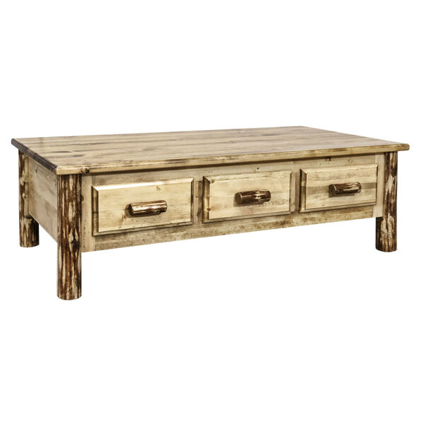 Glacier Country Stain and Lacquer Coffee Table with Six Drawers, image 1