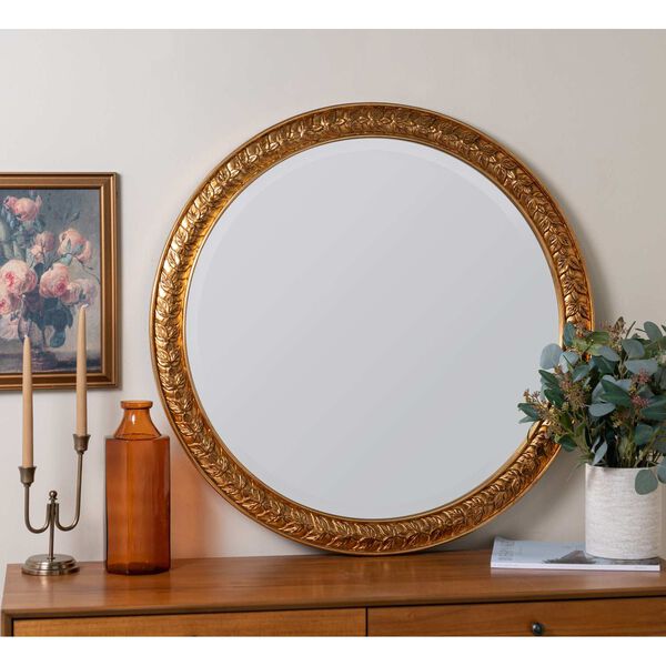 X Erin Gates Gold Leaf Laurel Wall Mirror, image 1