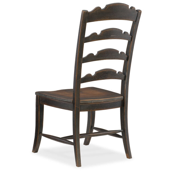 Hill Country Twin Sisters Black Ladderback Side Chair, image 2