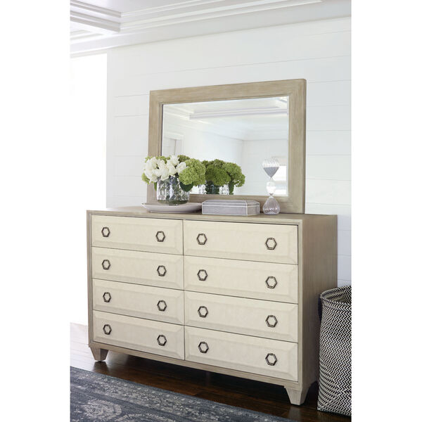 Santa Barbara Sandstone White Oak Veneers and Fabric Dresser, image 2