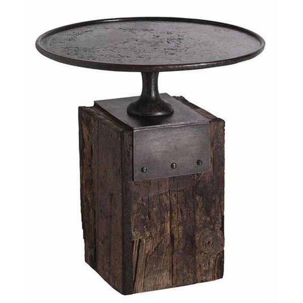 Anvil Cast Iron and Reclaimed Wood Side Table, image 1