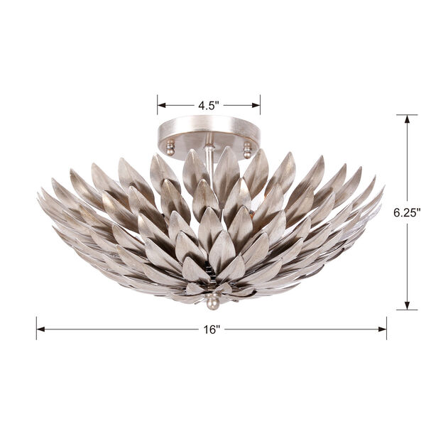 Broche Silver Four-Light Ceiling Mount, image 5