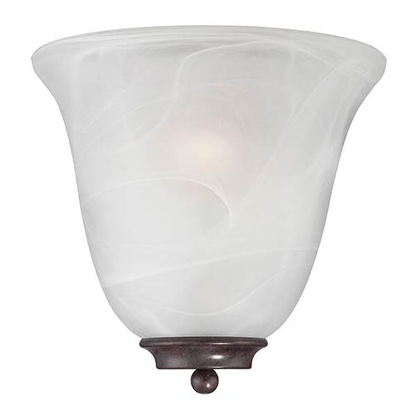 Empire Old Bronze One-Light Wall Sconce with Alabaster Glass, image 1