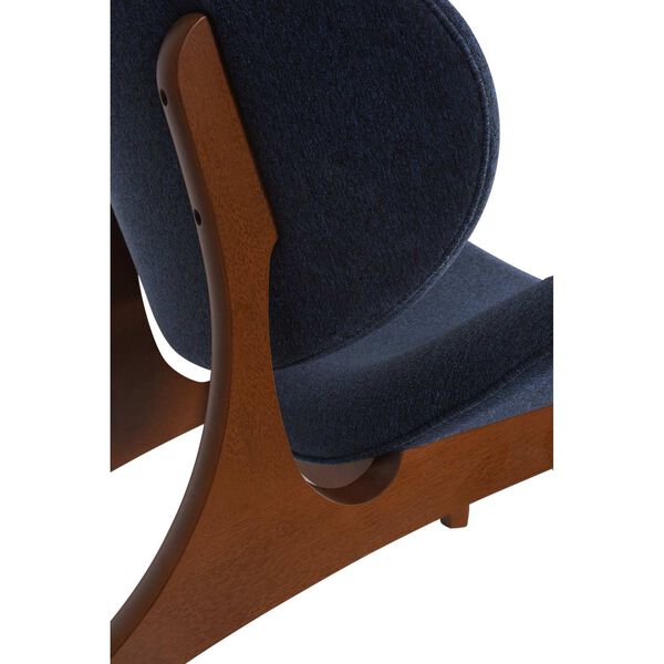 Modern Brown and Navy Accent Slipper Chair, image 6