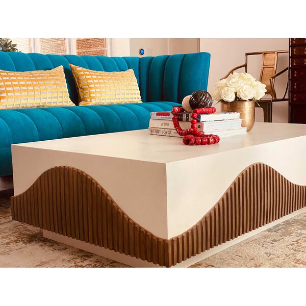 Provenance Signature Fiber Reinforced Polymer Limestone Energy Tranquility Rectangle Coffee Table, image 6