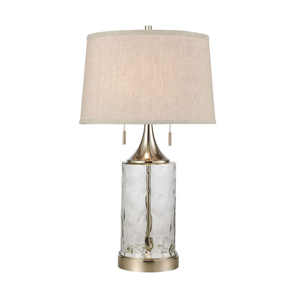 Tribeca Clear Polished Nickel Two-Light Table Lamp, image 1