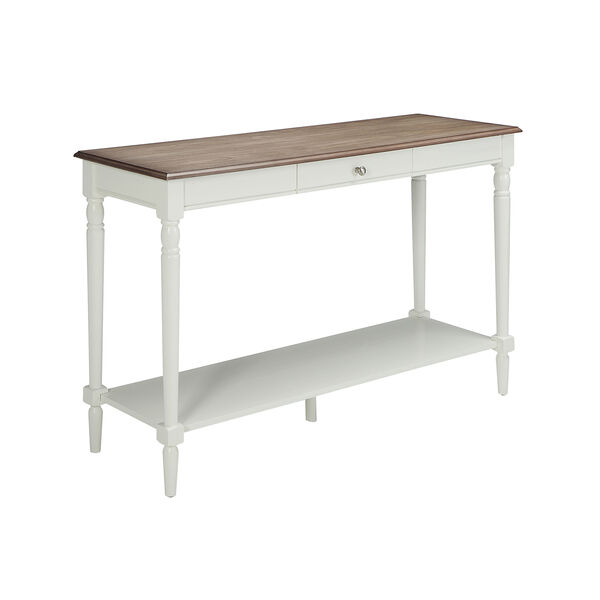 French Country Console Table with Drawer and Shelf, image 1
