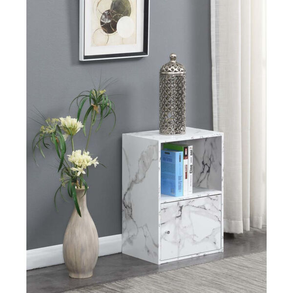 White Marble 24-Inch Xtra Storage One Door Cabinet, image 5