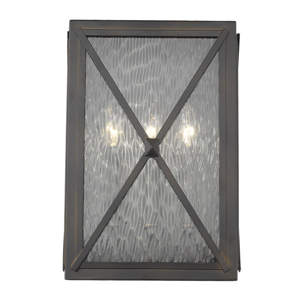 Brooklyn Oil Rubbed Bronze Three-Light Outdoor Wall Mount, image 4