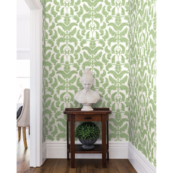 Damask Resource Library Green 27 In. x 27 Ft. Royal Fern Wallpaper, image 1