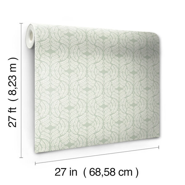 Handpainted  Green Fern Tile Wallpaper, image 4